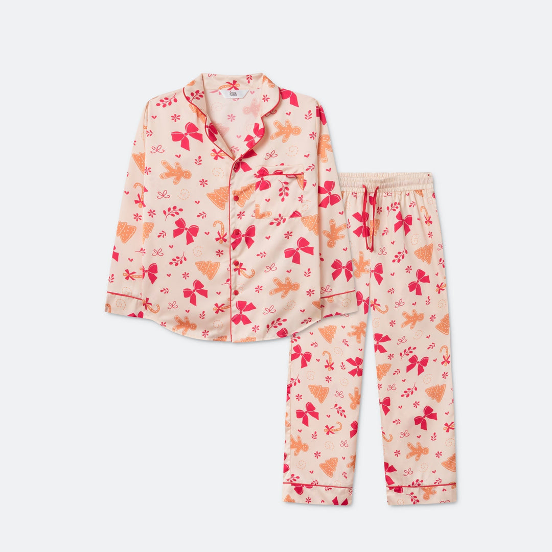 Pepparkaka Satin Julpyjamas Barn