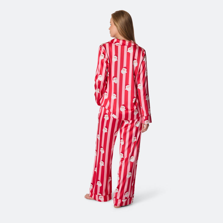 Randig Satin Julpyjamas Dam