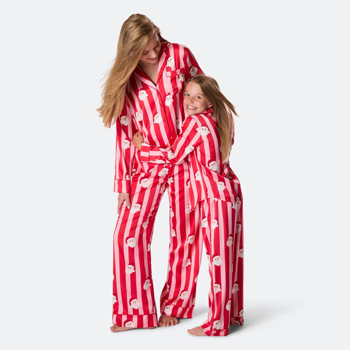 Randig Satin Julpyjamas Barn