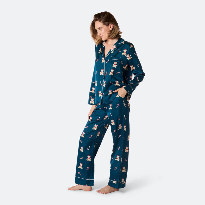 Teddybjörn Satin Julpyjamas Dam