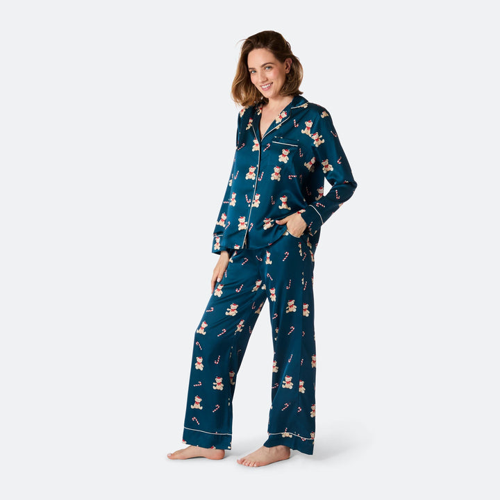 Teddybjörn Satin Julpyjamas Dam