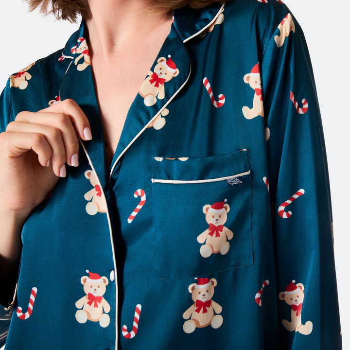 Teddybjörn Satin Julpyjamas Dam