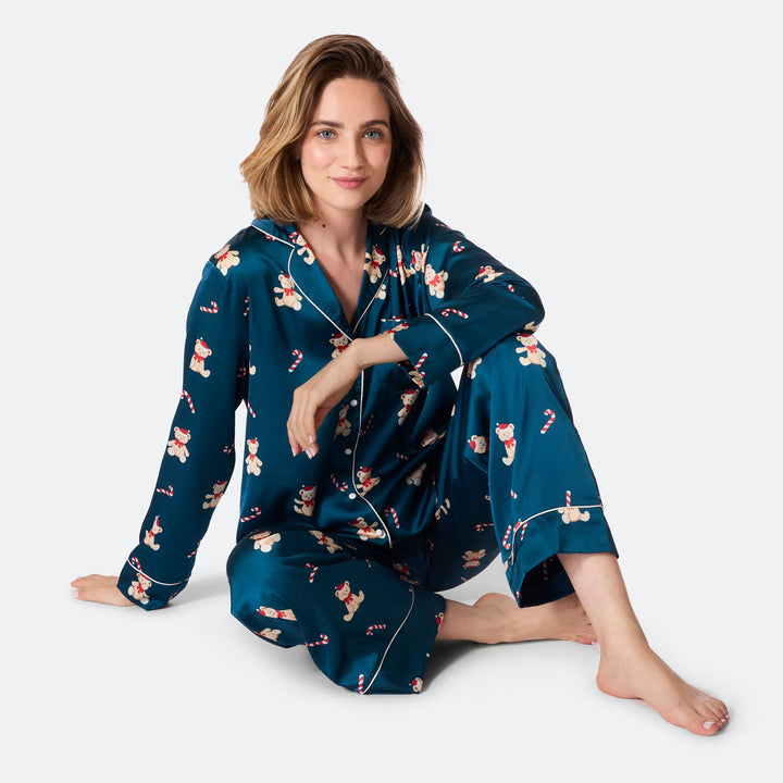 Teddybjörn Satin Julpyjamas Dam
