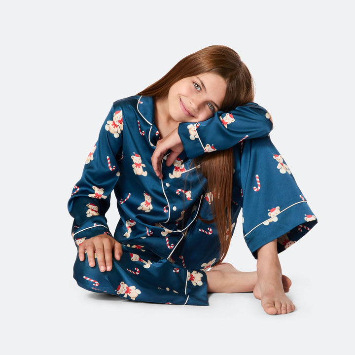 Teddybjörn Satin Julpyjamas Barn