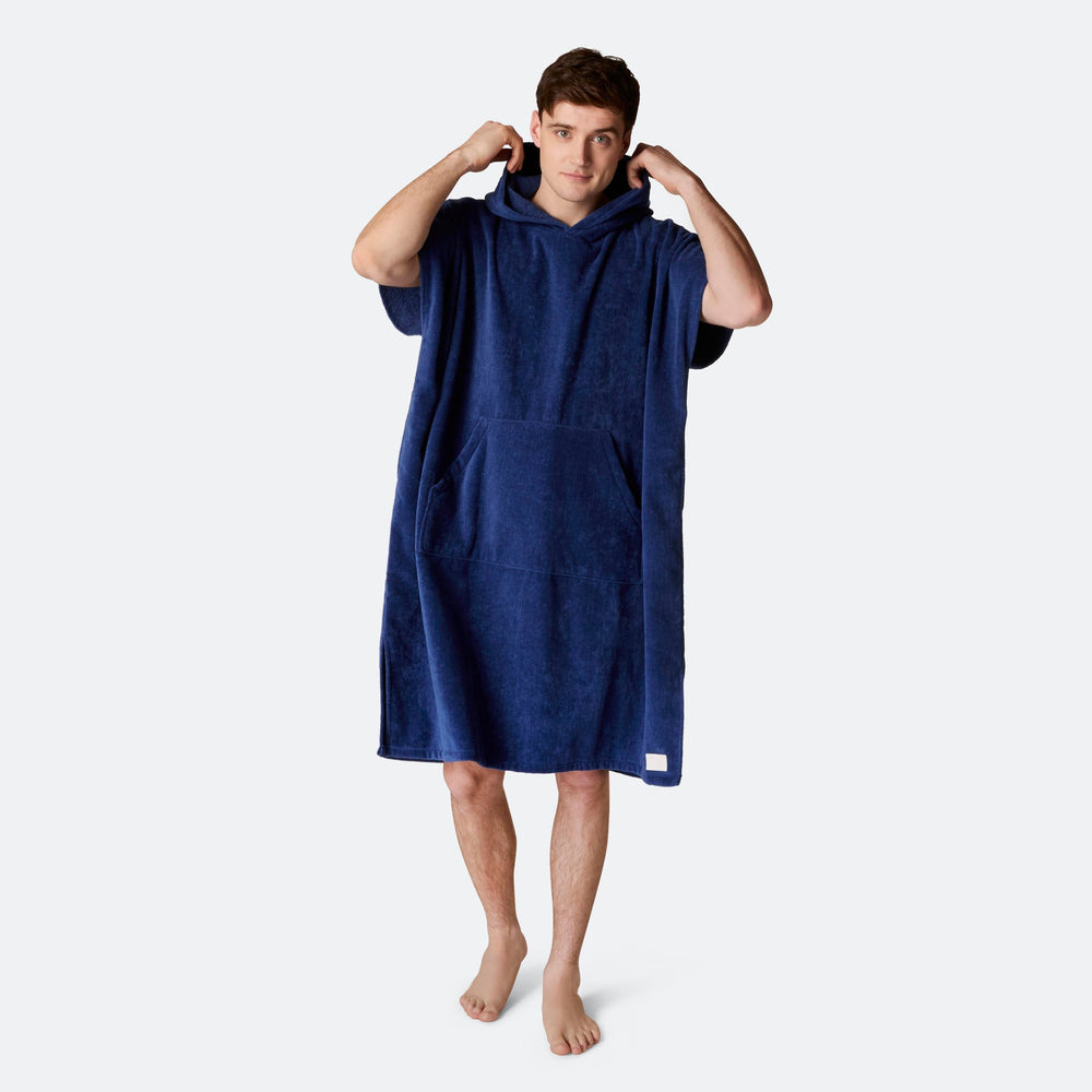Marinblå Badponcho
