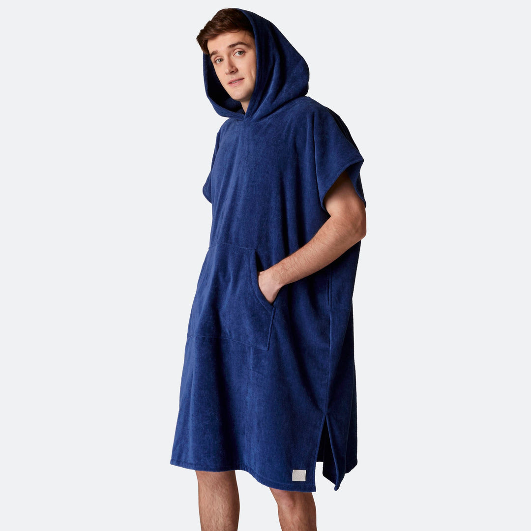 Marinblå Badponcho