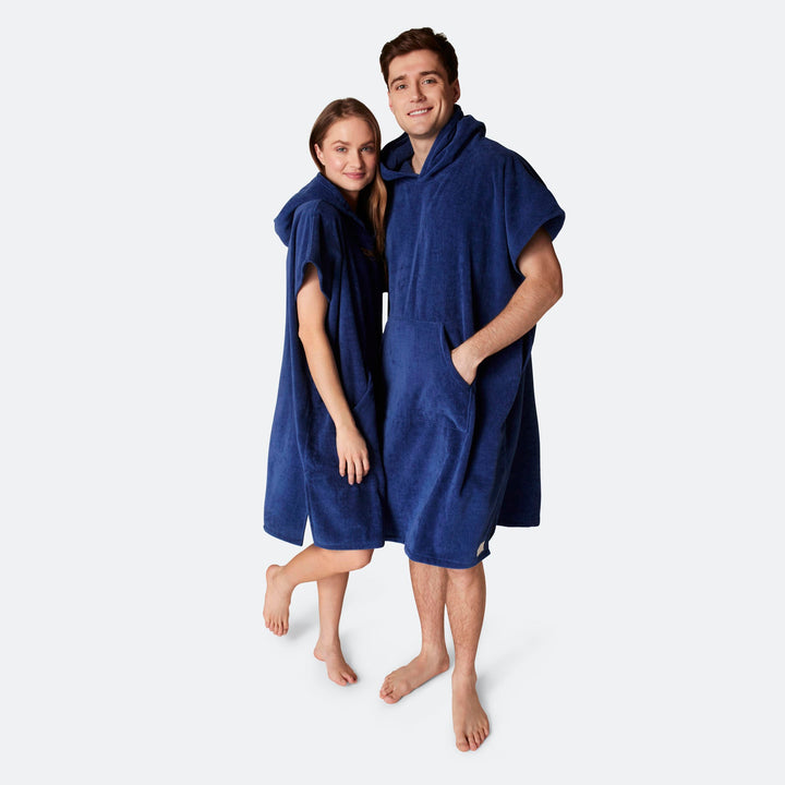 Marinblå Badponcho