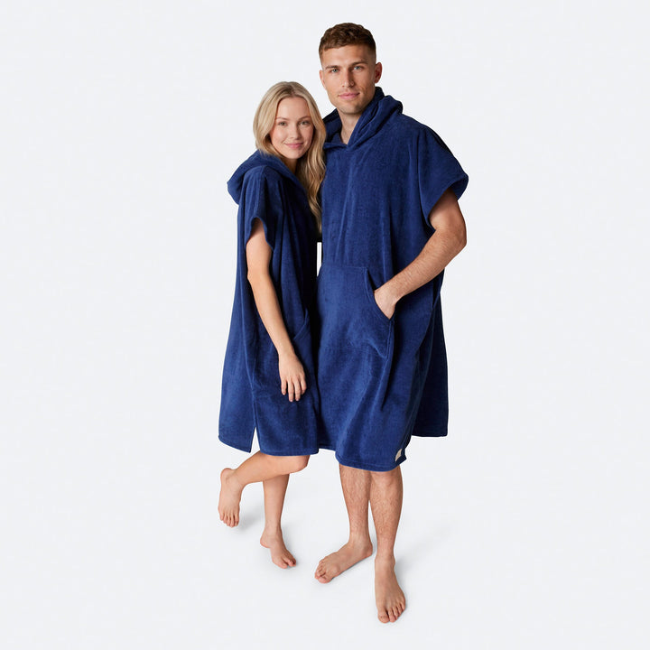 Marinblå Badponcho