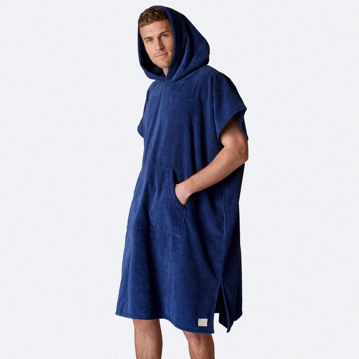 Marinblå Badponcho