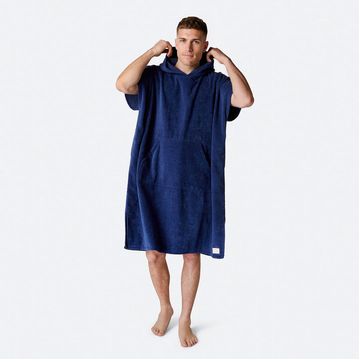 Marinblå Badponcho