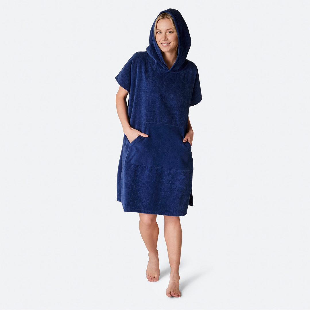 Marinblå Badponcho