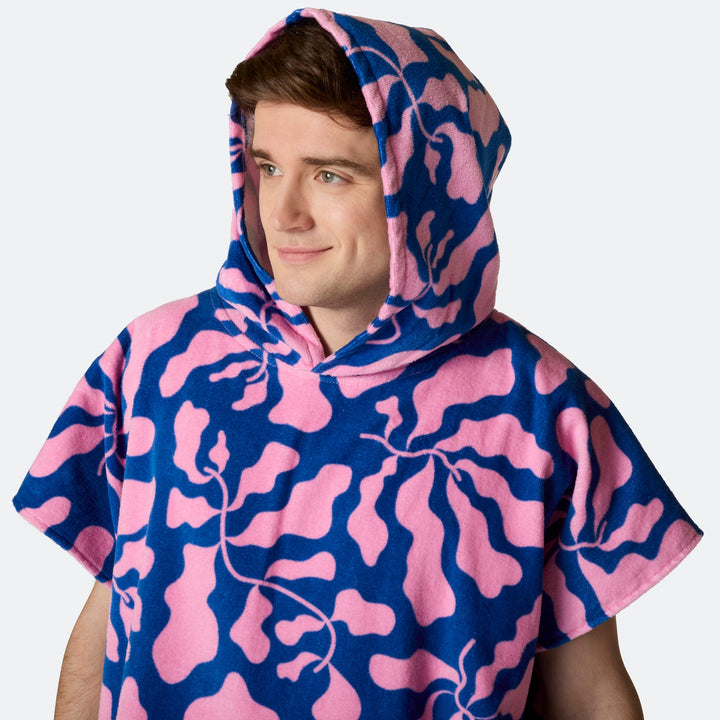 Mönstrad Blå Badponcho