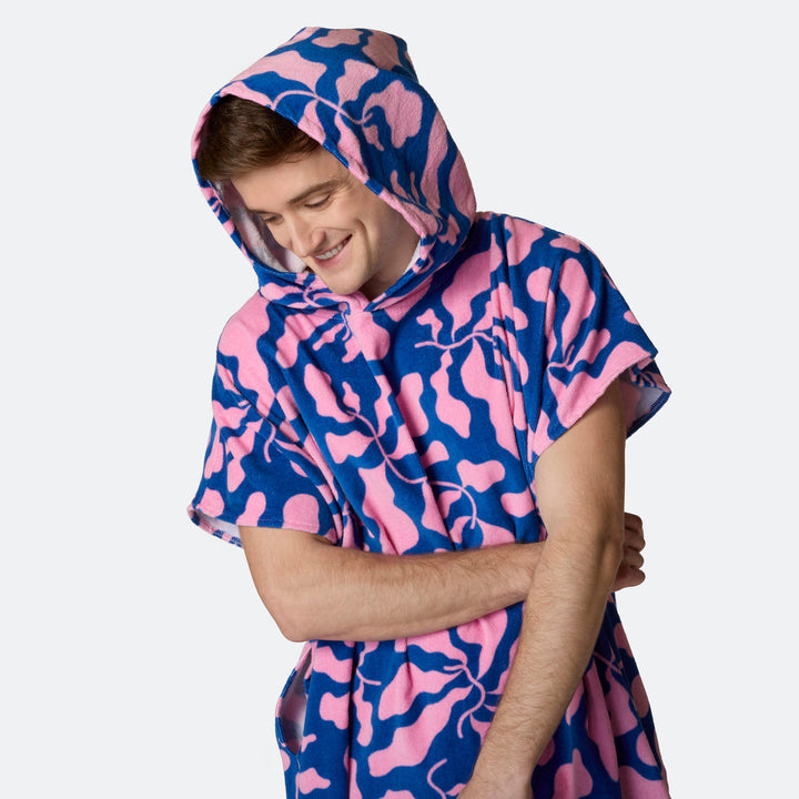 Mönstrad Blå Badponcho