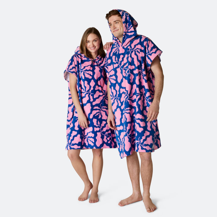 Mönstrad Blå Badponcho