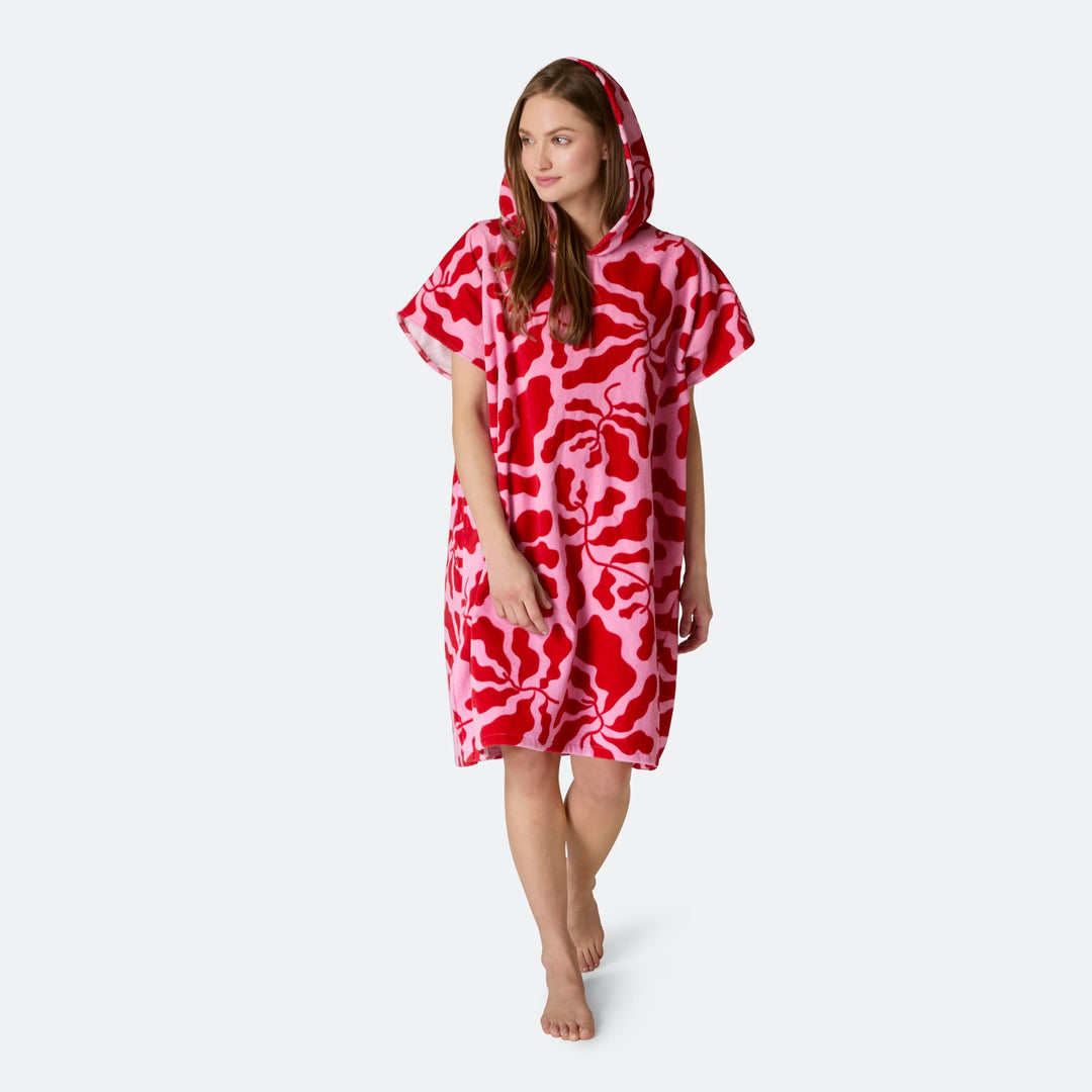 Mönstrad Rosa Badponcho