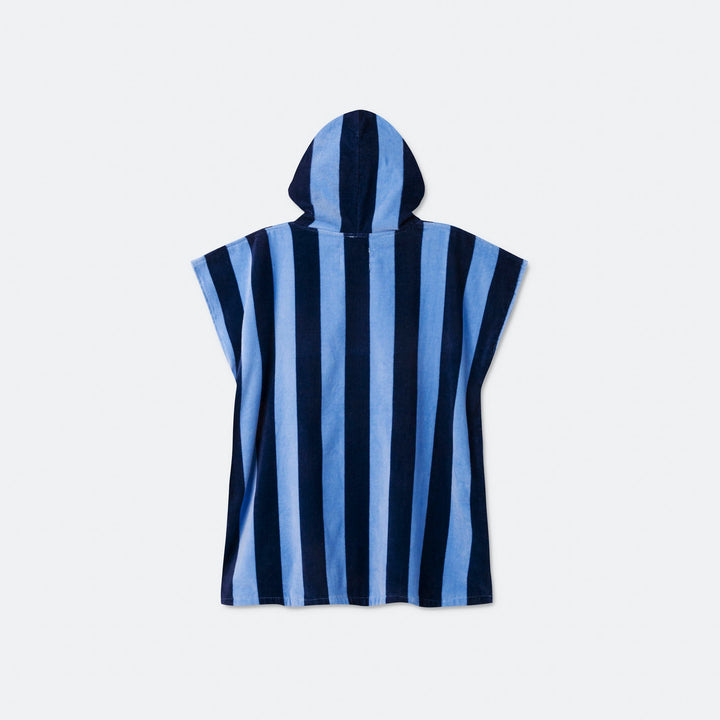 Randig Blå Badponcho Barn