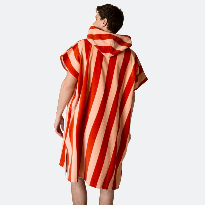 Randig Röd Badponcho
