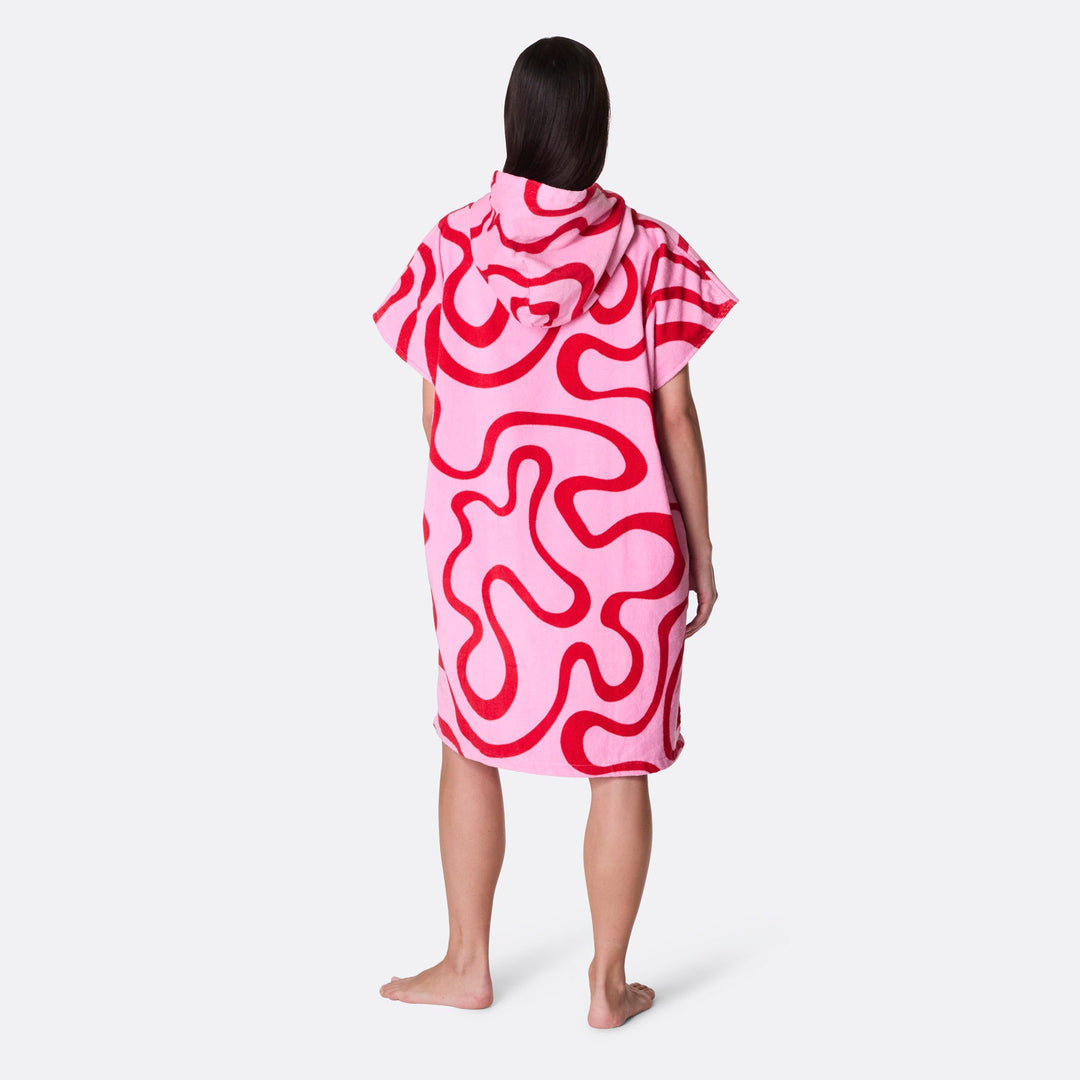 Rosa Vågig Badponcho