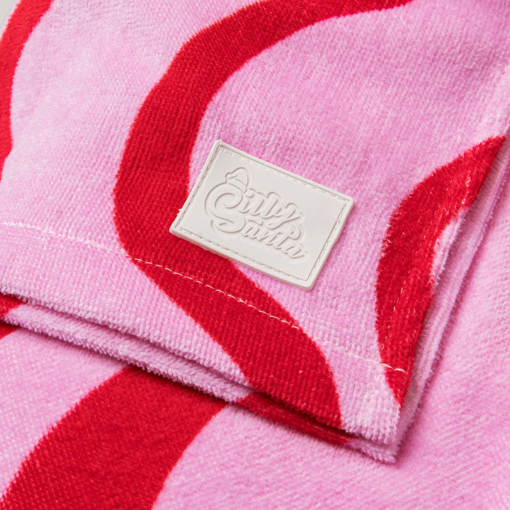 Rosa Vågig Badponcho