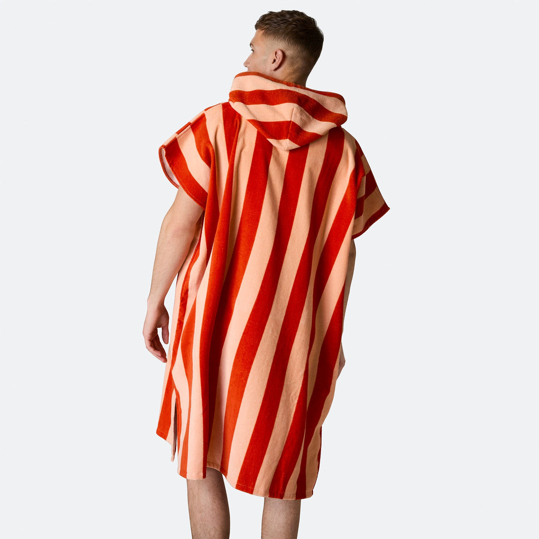 Randig Röd Badponcho