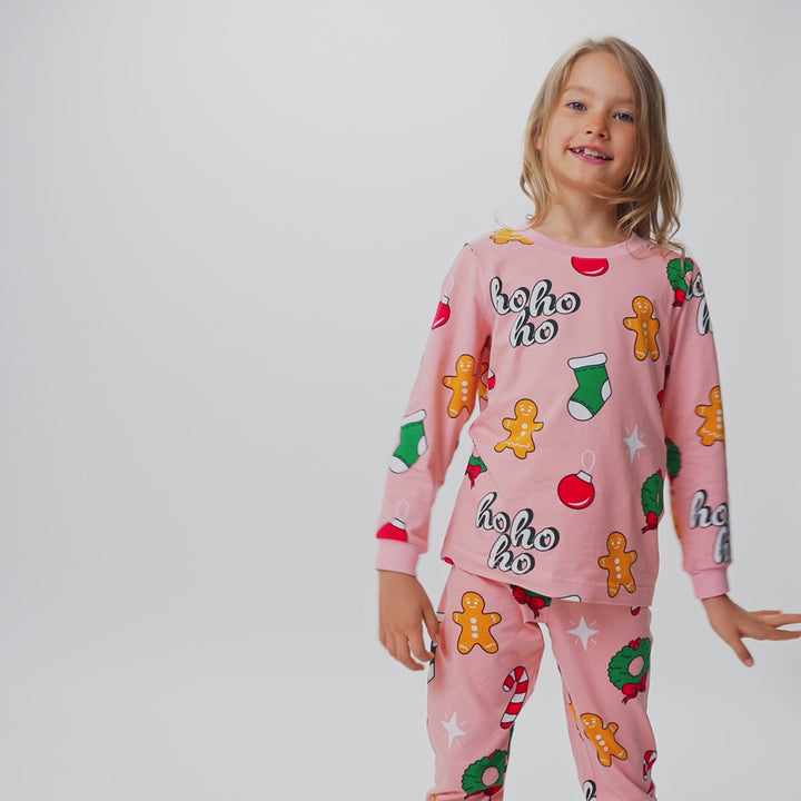 Hohoho Rosa Julpyjamas Barn