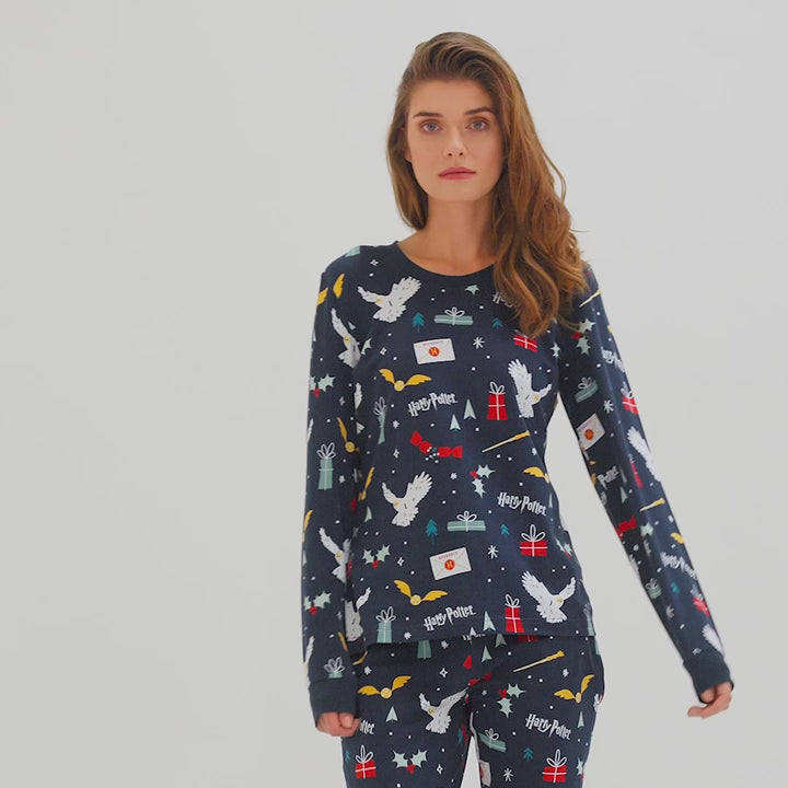 Harry Potter Blå Pyjamas Dam