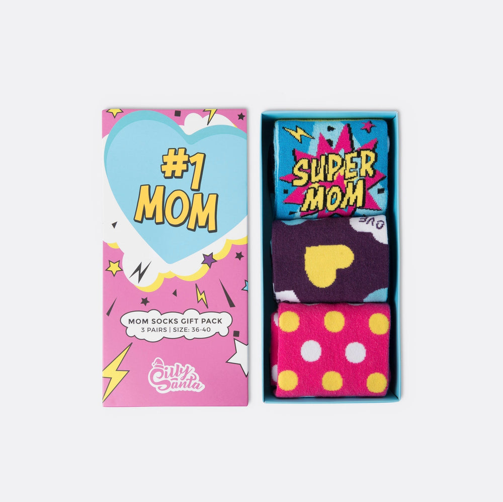 #1 Mom Strumpor Presentförpackning (3-pack)