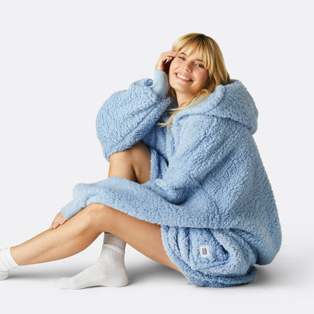 Blå Sherpa HappyHoodie