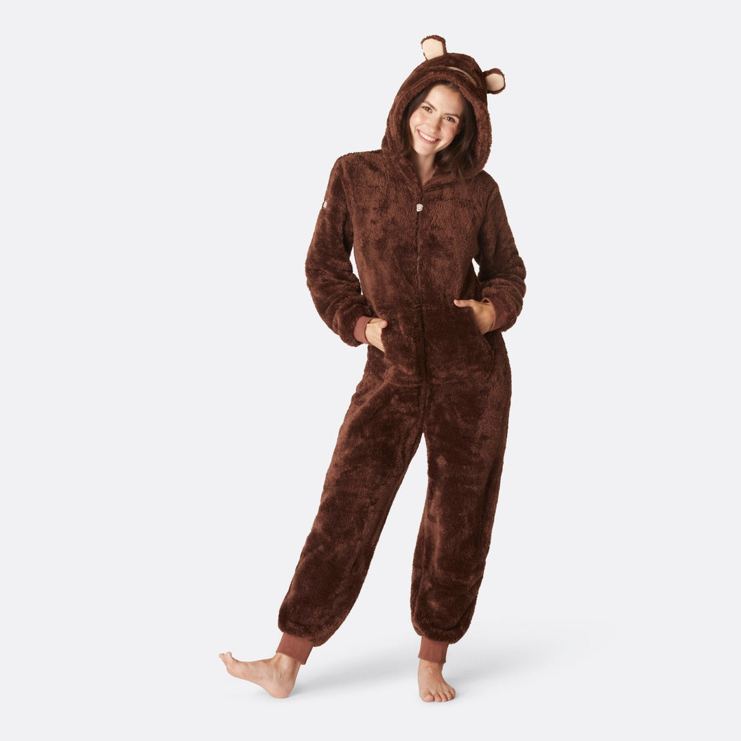 Brun Teddy Onesie Dam