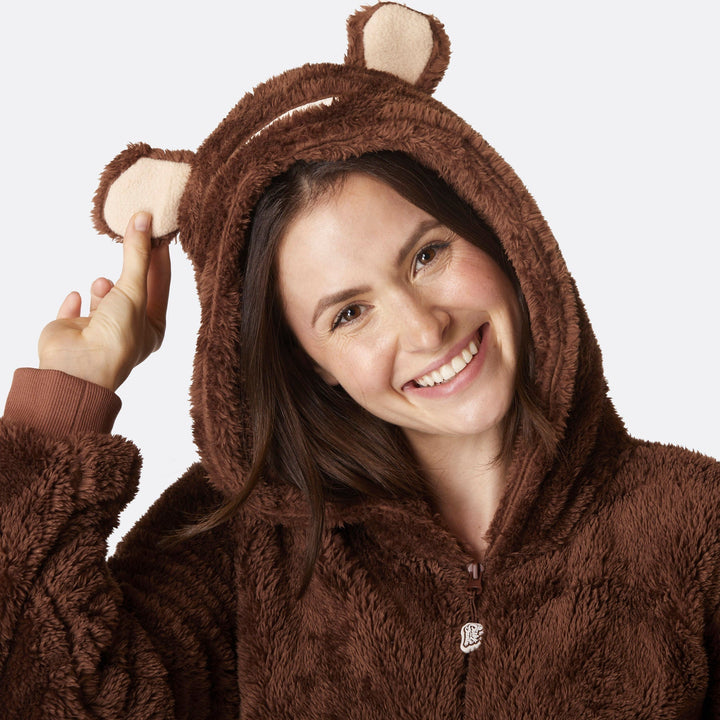 Brun Teddy Onesie Dam