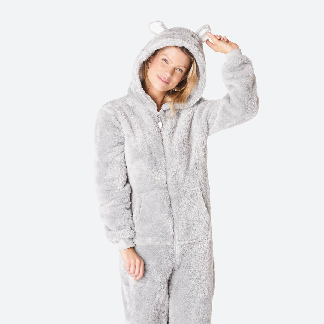 Grå Teddy Onesie Dam