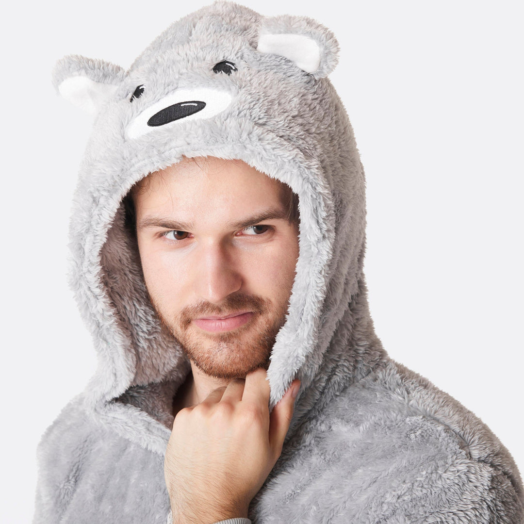 Grå Teddy Onesie Herr