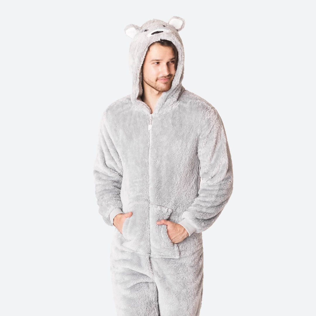 Grå Teddy Onesie Herr