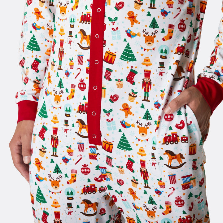 Juldröm Vit Overall Julpyjamas Herr