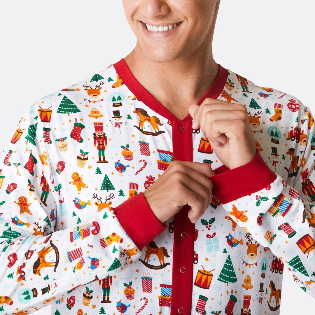 Juldröm Vit Overall Julpyjamas Herr