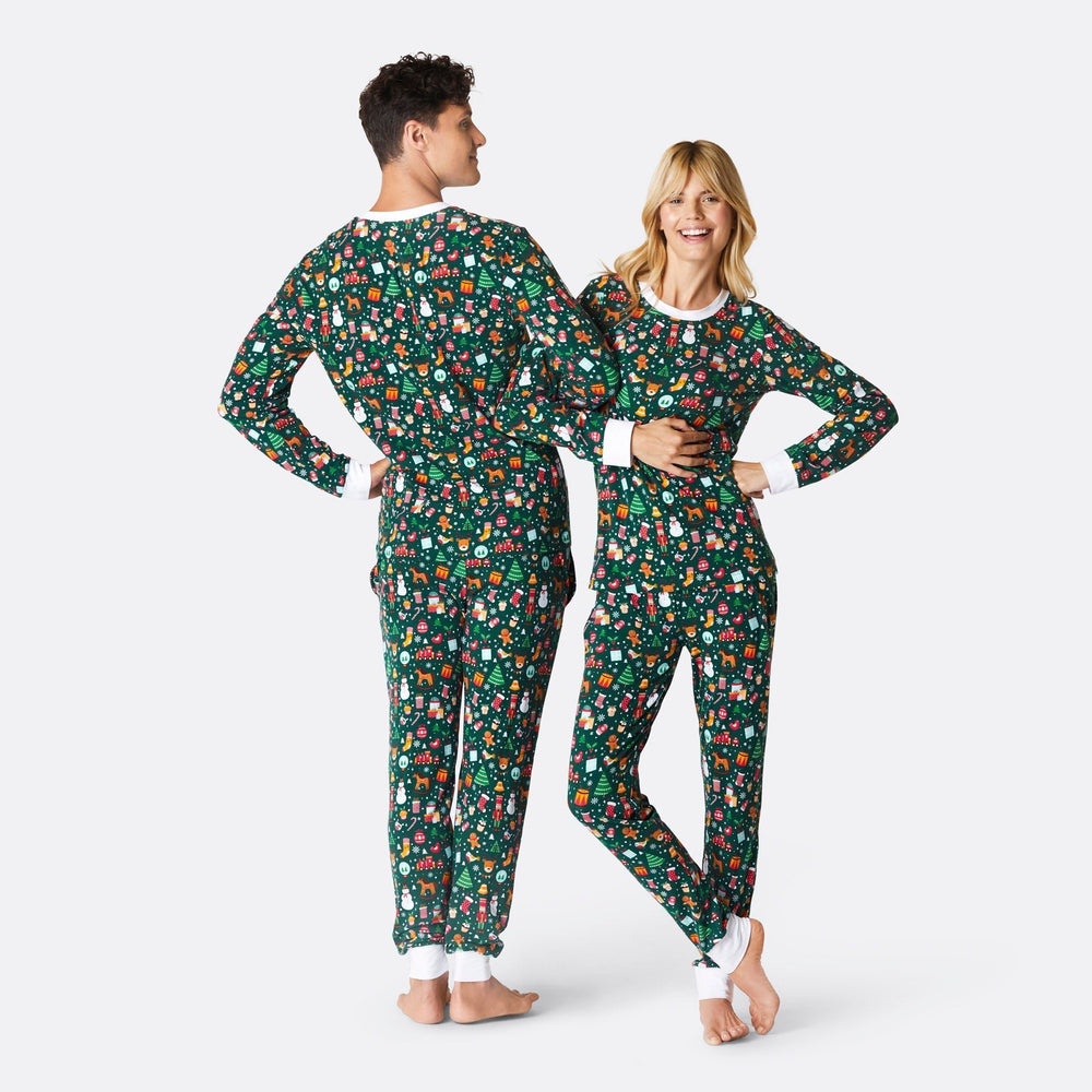 Julpyjamas till hela familjen - Juldröm Grön