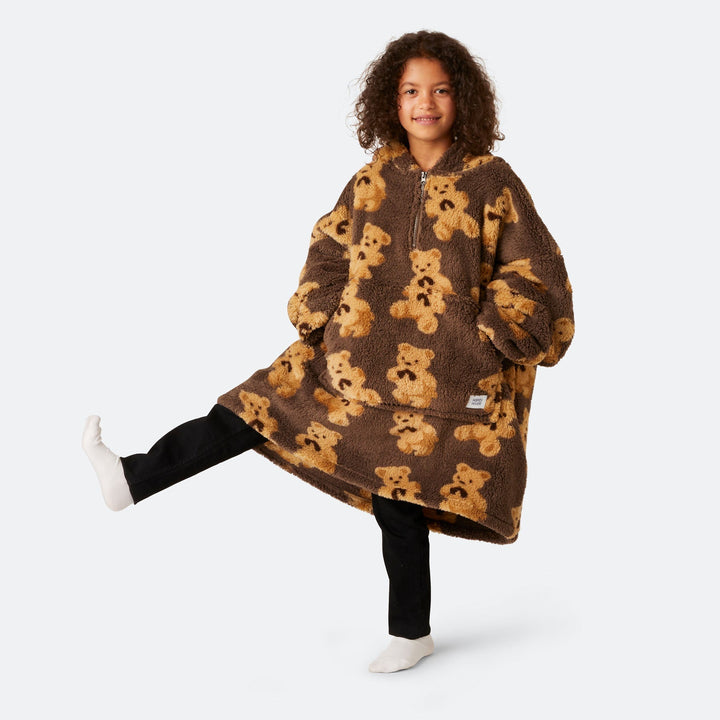 Mörk Teddy HappyHoodie Barn