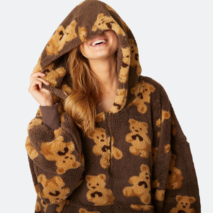 Mörk Teddy HappyHoodie