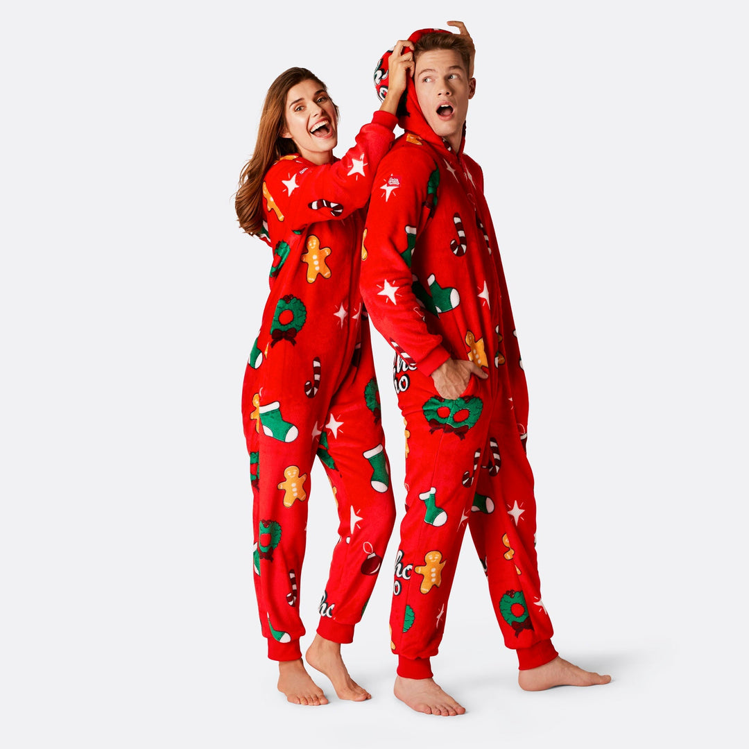 Hohoho Röd Onesie Herr