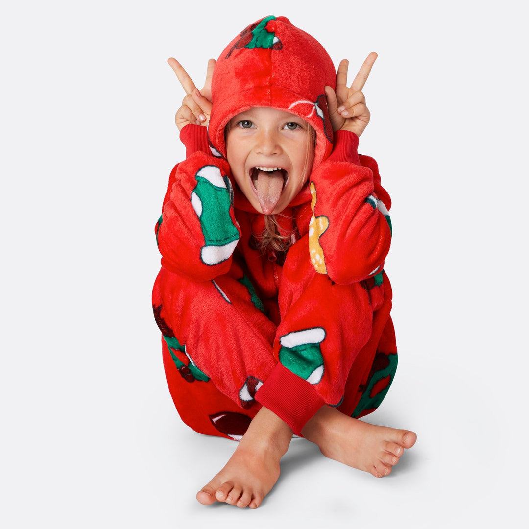 Hohoho Röd Onesie Barn