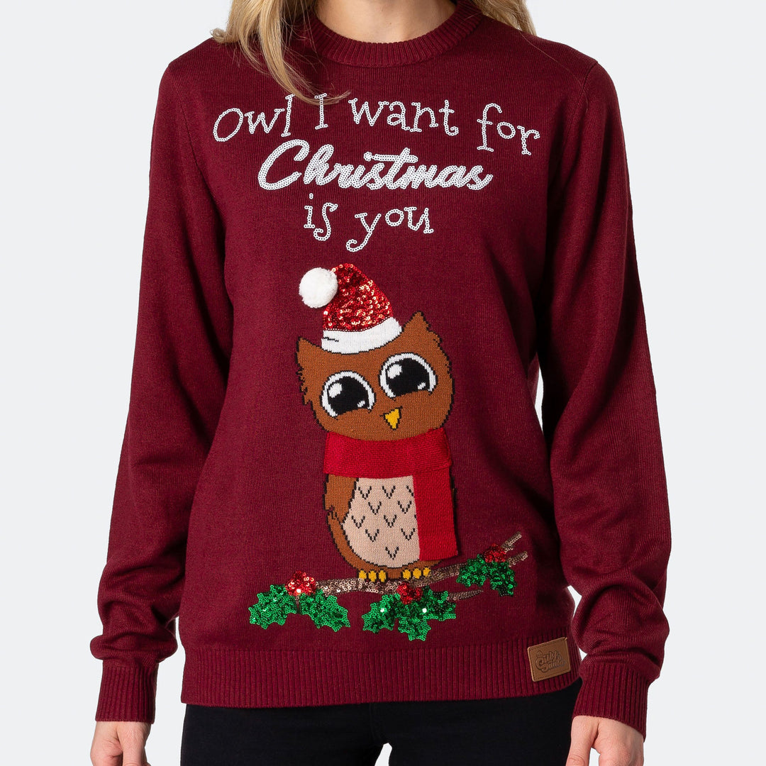 Owl I Want For Christmas Jultröja Dam