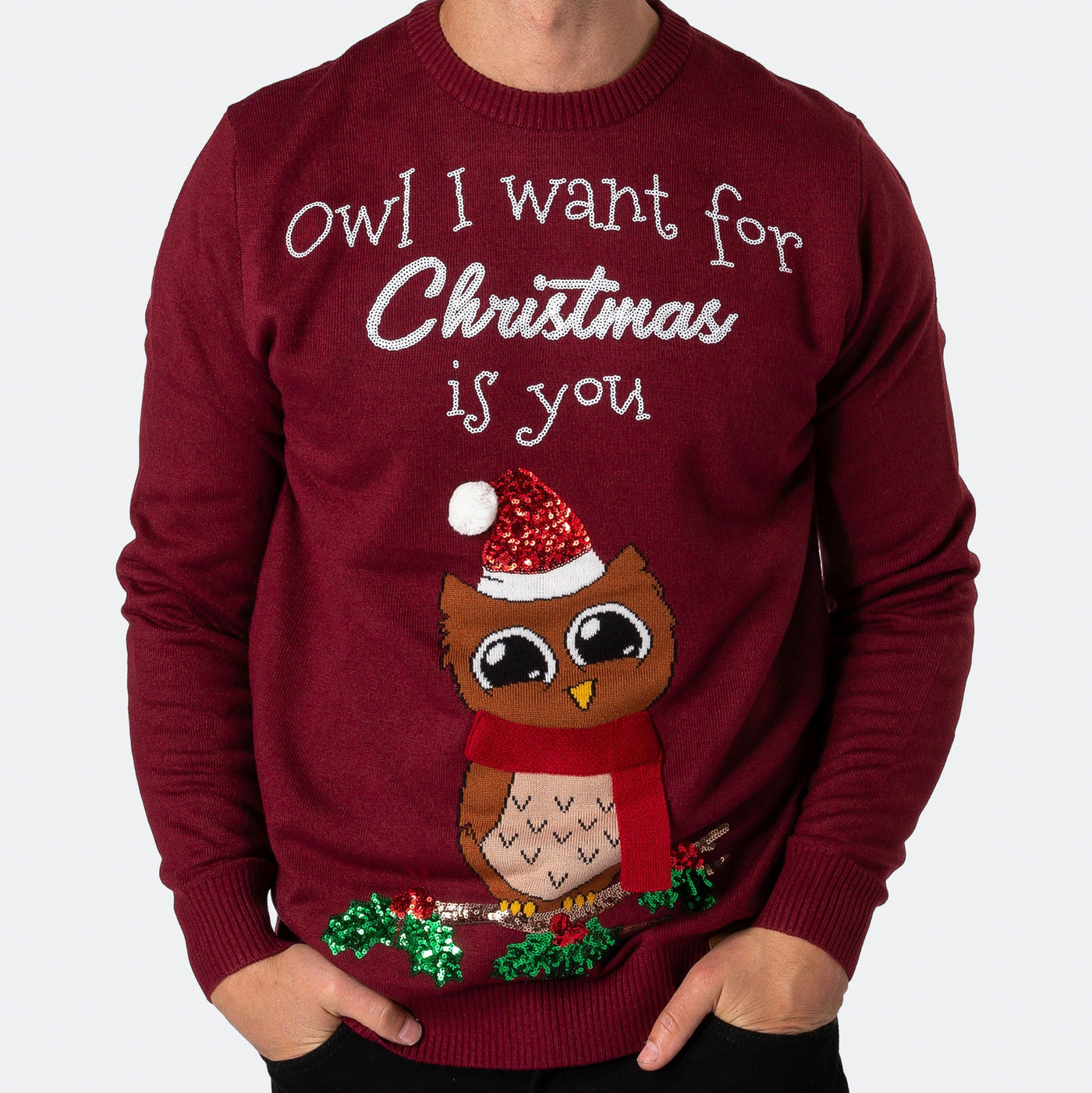 Owl I Want For Christmas Jultröja Herr