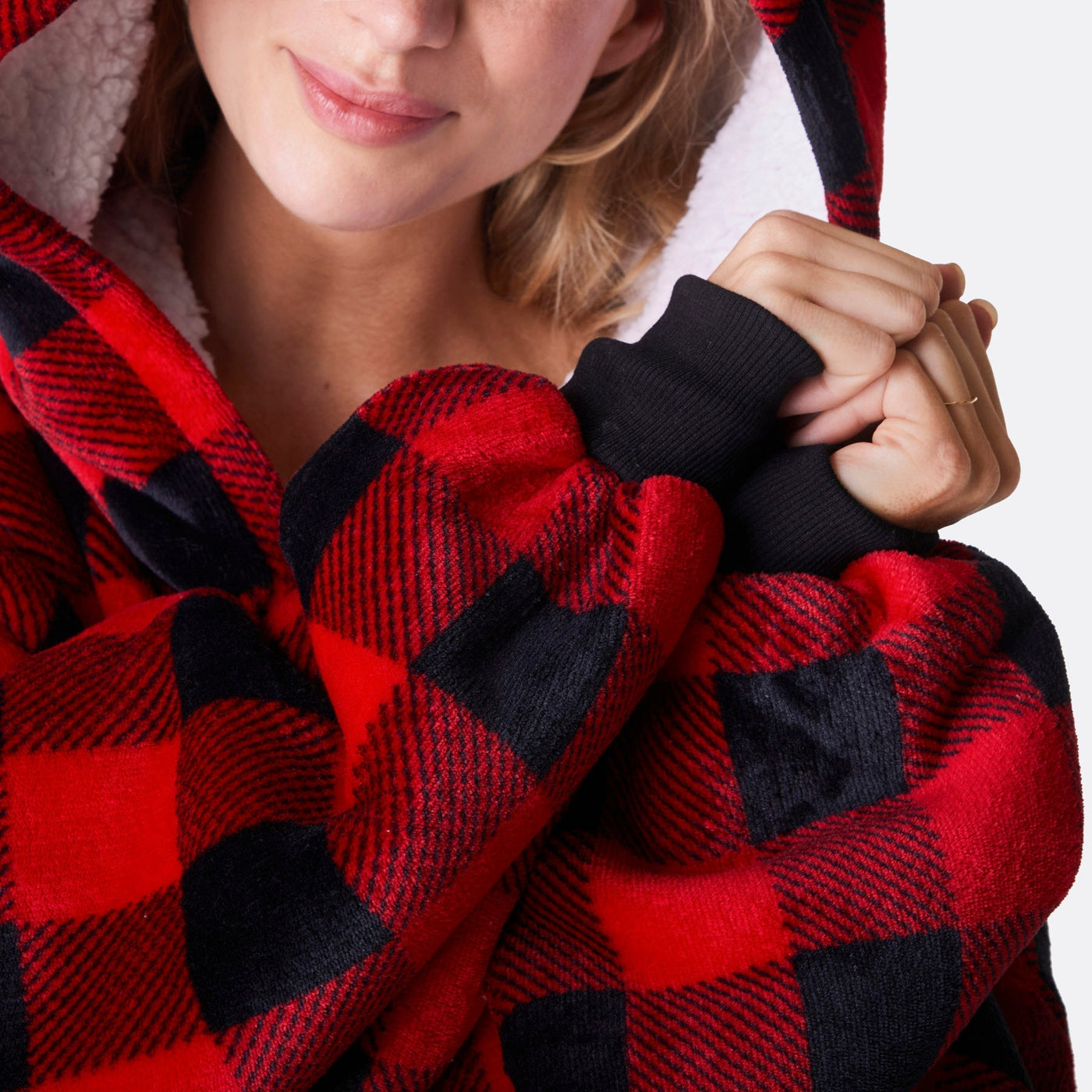 Rutor Röd HappyHoodie