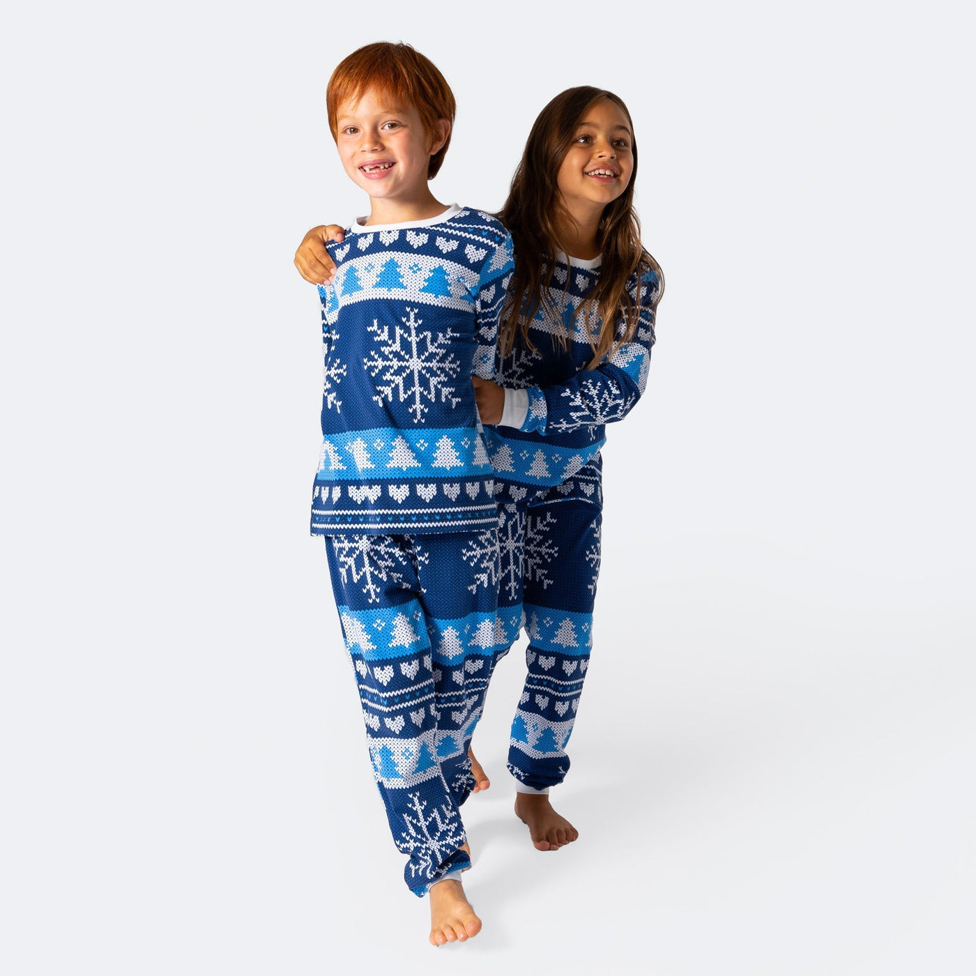 Stickmönster Blå Pyjamas Barn