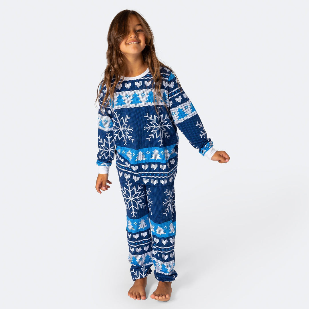 Stickmönster Blå Pyjamas Barn