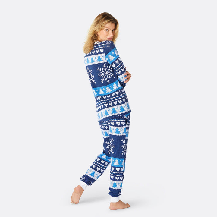 Stickmönster Blå Pyjamas Dam