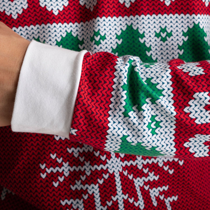 Stickmönster Röd Julpyjamas Herr