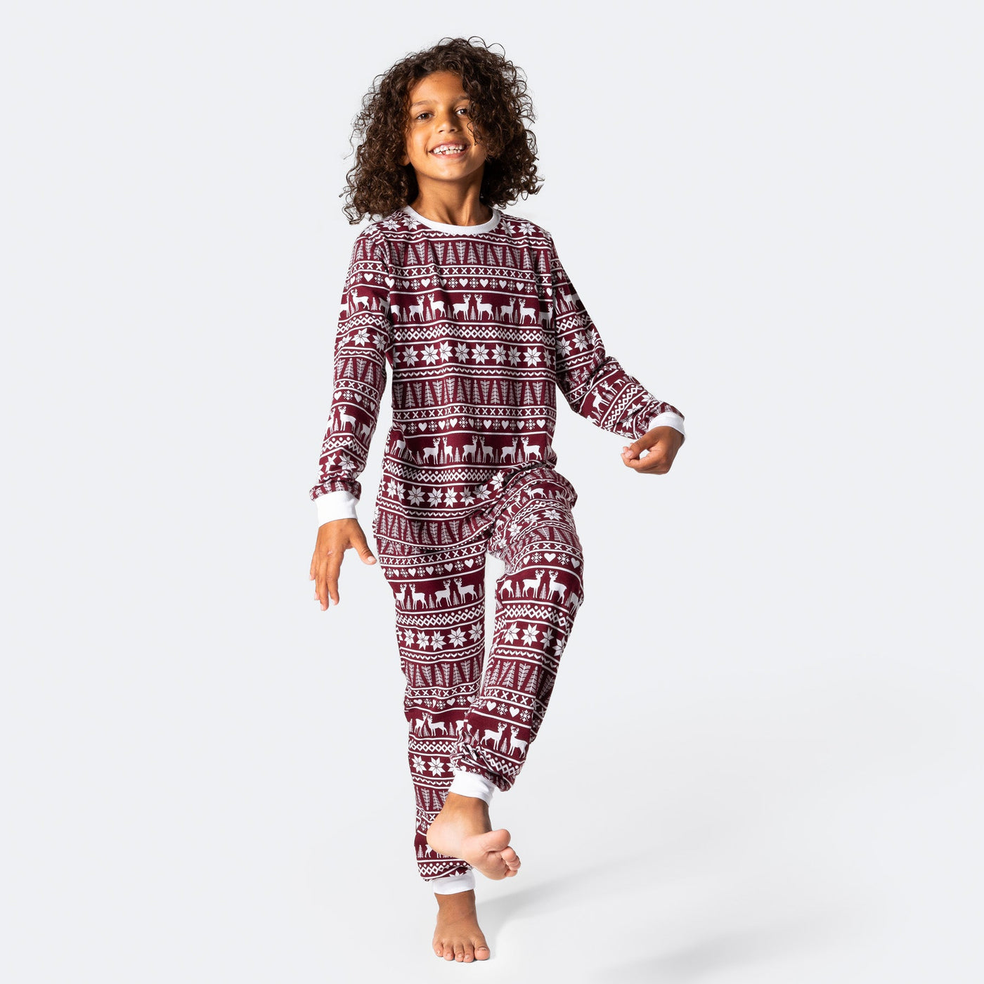 Vintermönster Vinröd Pyjamas Barn