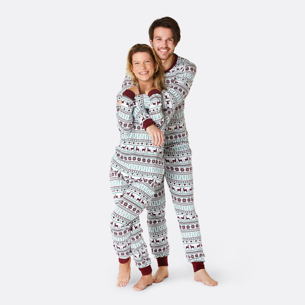 Vintermönster Vit Pyjamas Dam