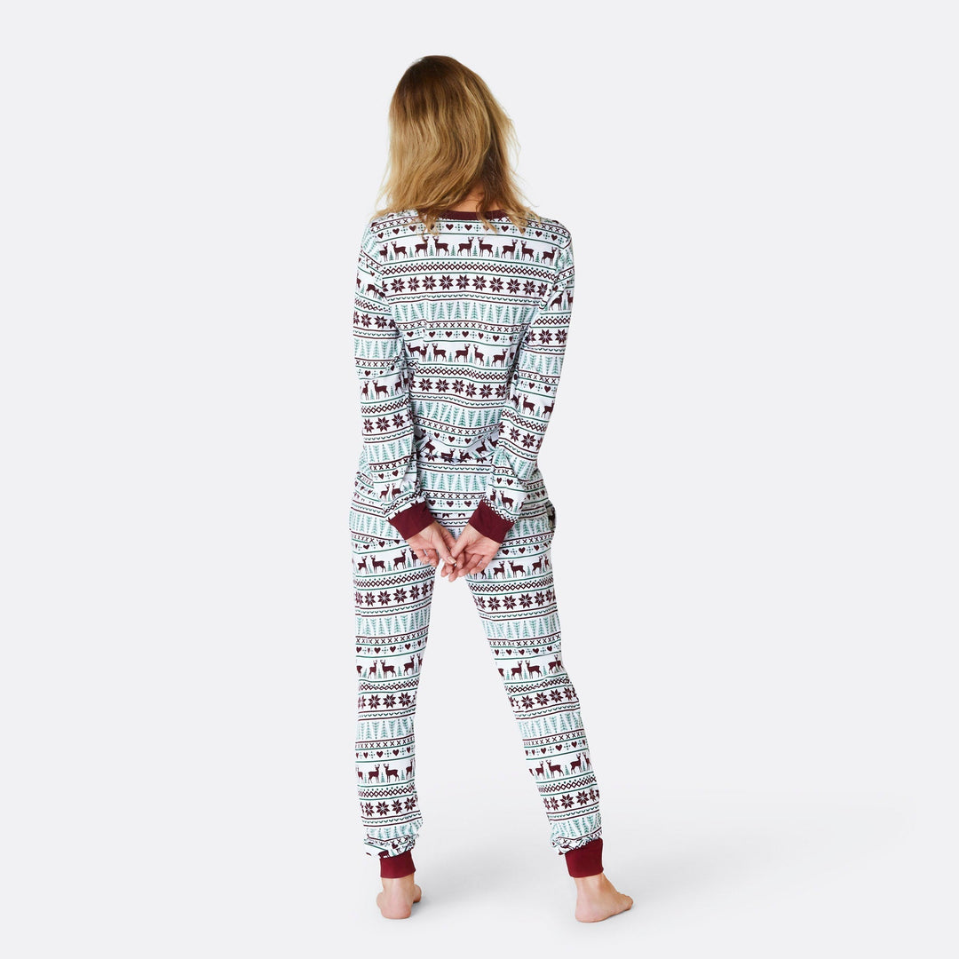 Vintermönster Vit Pyjamas Dam